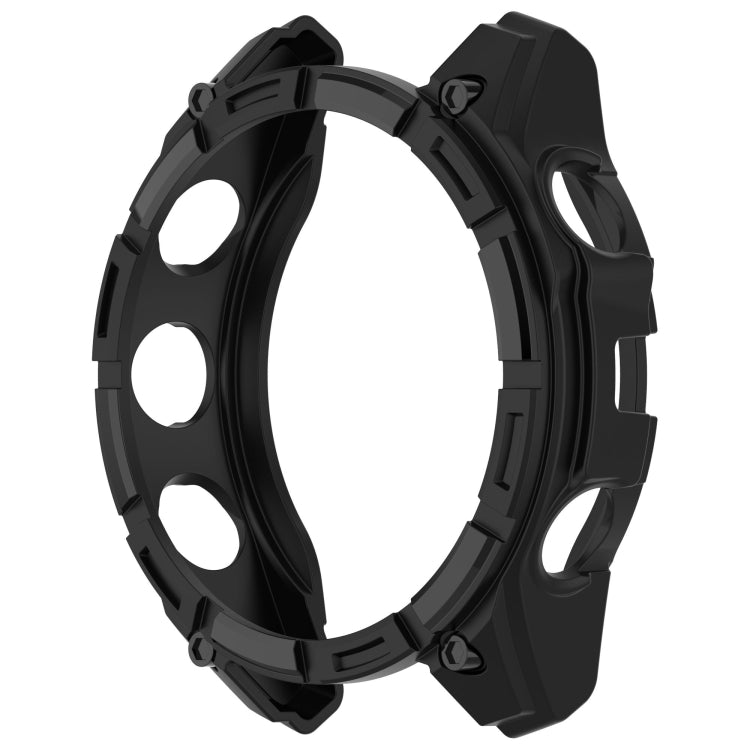 For Garmin Fenix 8 AMOLED 51mm Armor Hollow TPU Half Coverage Watch Protective Case(Black) - Watch Cases by buy2fix | Online Shopping UK | buy2fix