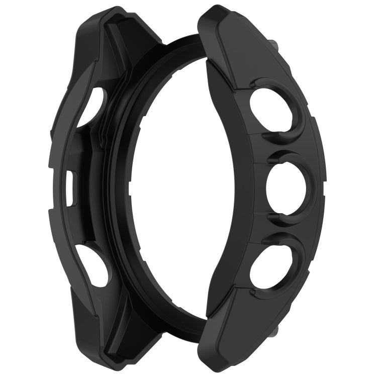 For Garmin Fenix 8 AMOLED 51mm Armor Hollow TPU Half Coverage Watch Protective Case(Black) - Watch Cases by buy2fix | Online Shopping UK | buy2fix