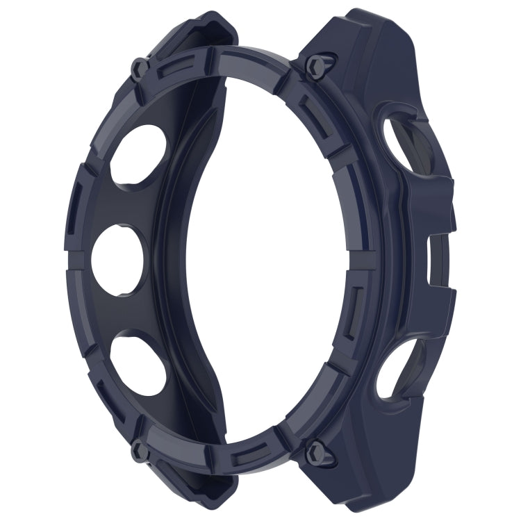 For Garmin Fenix 8 AMOLED 47mm Armor Hollow TPU Half Coverage Watch Protective Case(Midnight Blue) - Watch Cases by buy2fix | Online Shopping UK | buy2fix