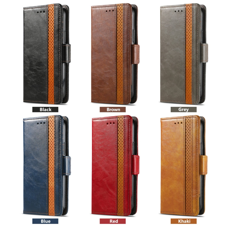 For iPhone 16e CaseNeo Splicing Dual Magnetic Buckle Leather Phone Case(Red) - iPhone 16e Cases by buy2fix | Online Shopping UK | buy2fix