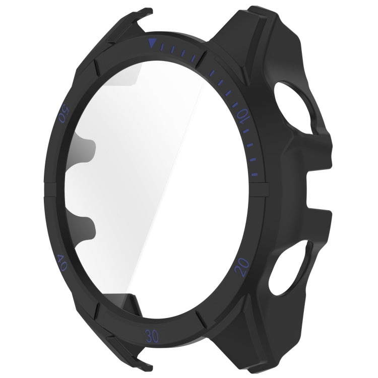 For Garmin Fenix 8 AMOLED 43mm Tempered Glass Film Integrated PC Watch Case(Black Blue) - Watch Cases by buy2fix | Online Shopping UK | buy2fix