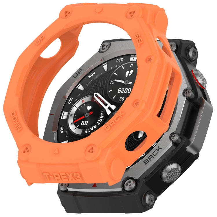 For Amazfit T-Rex3 Armor Hollow TPU Half Coverage Watch Case(Orange) - Watch Cases by buy2fix | Online Shopping UK | buy2fix