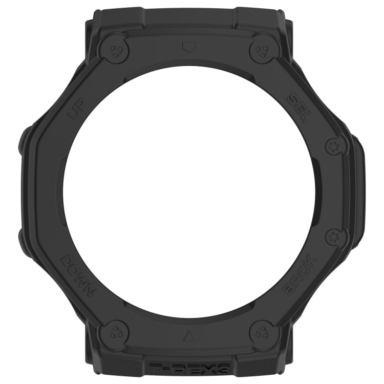 For Amazfit T-Rex3 Armor Hollow TPU Half Coverage Watch Case(Black) - Watch Cases by buy2fix | Online Shopping UK | buy2fix