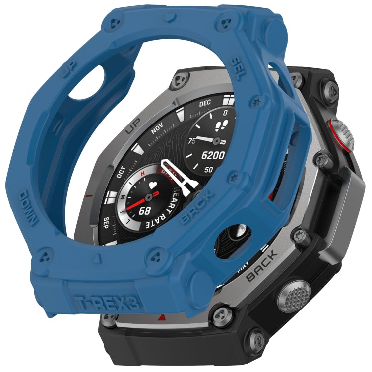 For Amazfit T-Rex3 Armor Hollow TPU Half Coverage Watch Case(Dark Blue) - Watch Cases by buy2fix | Online Shopping UK | buy2fix