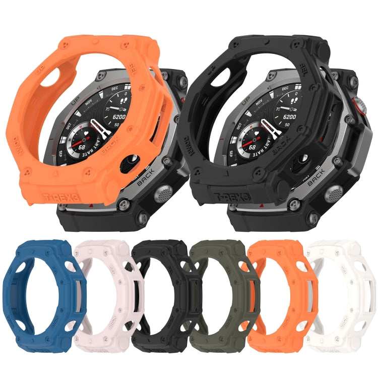 For Amazfit T-Rex3 Armor Hollow TPU Half Coverage Watch Case(Dark Blue) - Watch Cases by buy2fix | Online Shopping UK | buy2fix