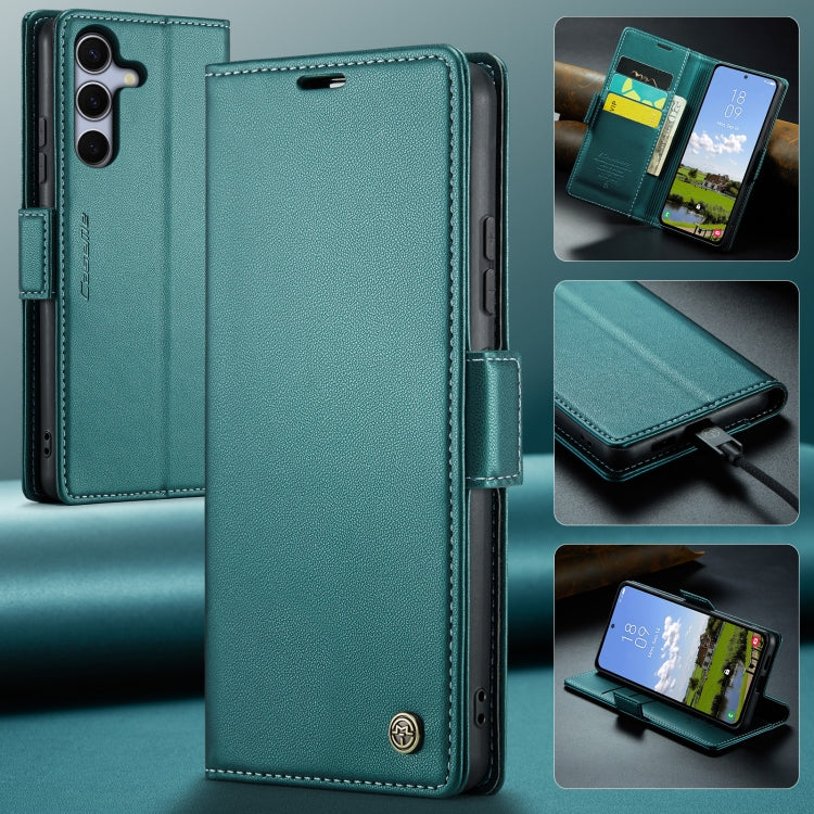 For Samsung Galaxy S25 5G CaseMe 023 Butterfly Buckle Litchi Texture RFID Anti-theft Leather Phone Case(Green) by CaseMe