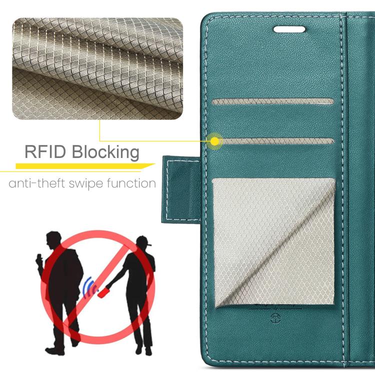 For Samsung Galaxy S25 Ultra 5G CaseMe 023 Butterfly Buckle Litchi Texture RFID Anti-theft Leather Phone Case(Green) - Galaxy S25 Ultra 5G Cases by CaseMe | Online Shopping UK | buy2fix