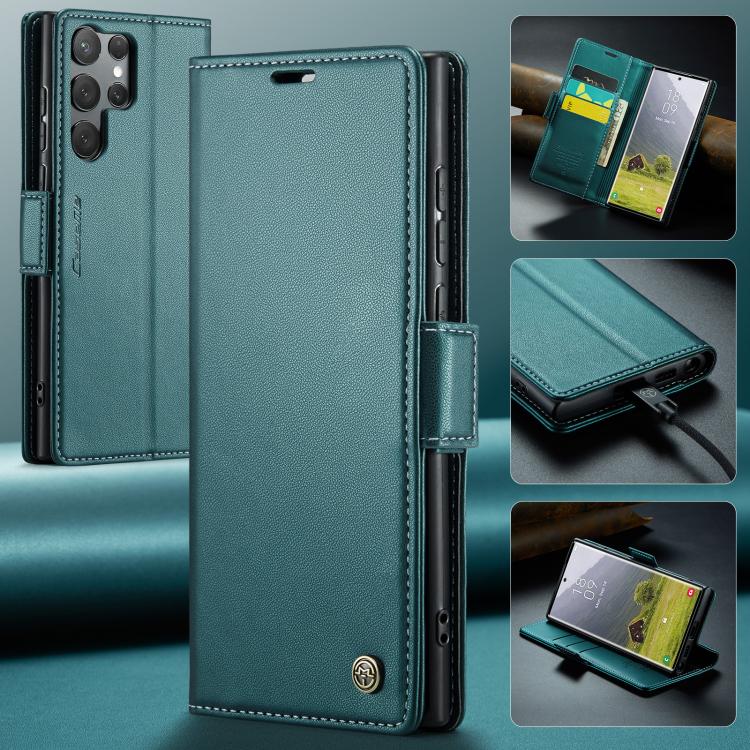 For Samsung Galaxy S25 Ultra 5G CaseMe 023 Butterfly Buckle Litchi Texture RFID Anti-theft Leather Phone Case(Green) - Galaxy S25 Ultra 5G Cases by CaseMe | Online Shopping UK | buy2fix