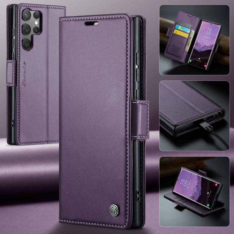 For Samsung Galaxy S25 Ultra 5G CaseMe 023 Butterfly Buckle Litchi Texture RFID Anti-theft Leather Phone Case(Purple) - Galaxy S25 Ultra 5G Cases by CaseMe | Online Shopping UK | buy2fix