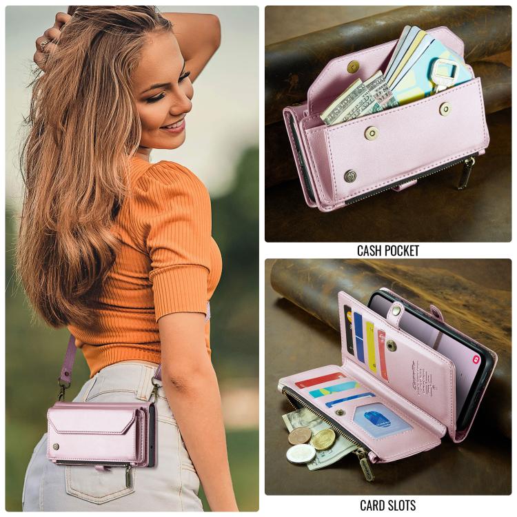 For Samsung Galaxy A56 5G CaseMe C36 Card Slots Zipper Wallet RFID Anti-theft Leather Phone Case(Pink) - Galaxy Phone Cases by CaseMe | Online Shopping UK | buy2fix