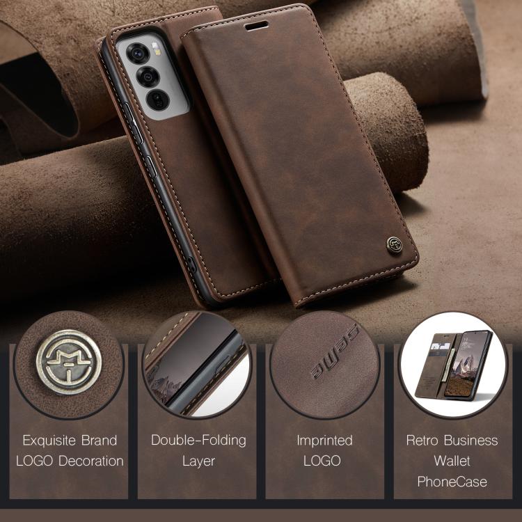 For OPPO Reno12 5G Global CaseMe 013 Multifunctional Horizontal Flip Leather Phone Case(Coffee) - OPPO Cases by CaseMe | Online Shopping UK | buy2fix