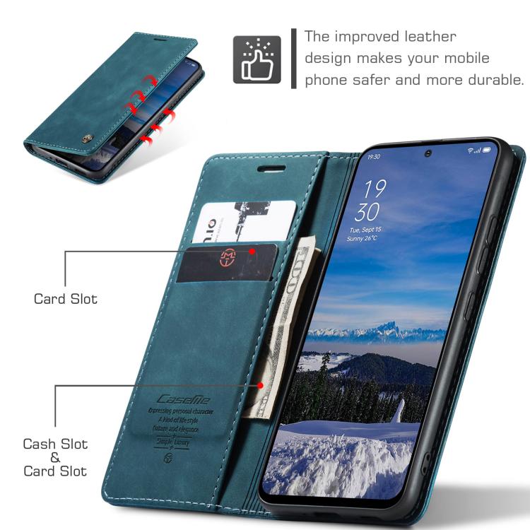 For OPPO Reno12 5G Global CaseMe 013 Multifunctional Horizontal Flip Leather Phone Case(Blue) - OPPO Cases by CaseMe | Online Shopping UK | buy2fix