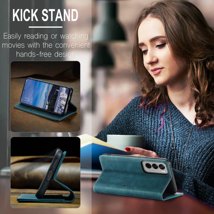 For OPPO Reno12 5G Global CaseMe 013 Multifunctional Horizontal Flip Leather Phone Case(Blue) - OPPO Cases by CaseMe | Online Shopping UK | buy2fix