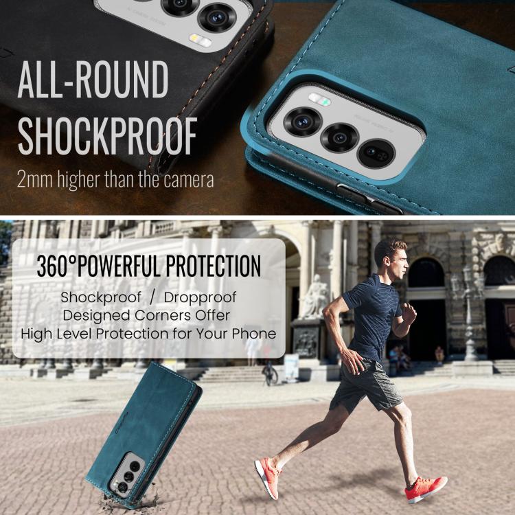 For OPPO Reno12 5G Global CaseMe 013 Multifunctional Horizontal Flip Leather Phone Case(Blue) - OPPO Cases by CaseMe | Online Shopping UK | buy2fix