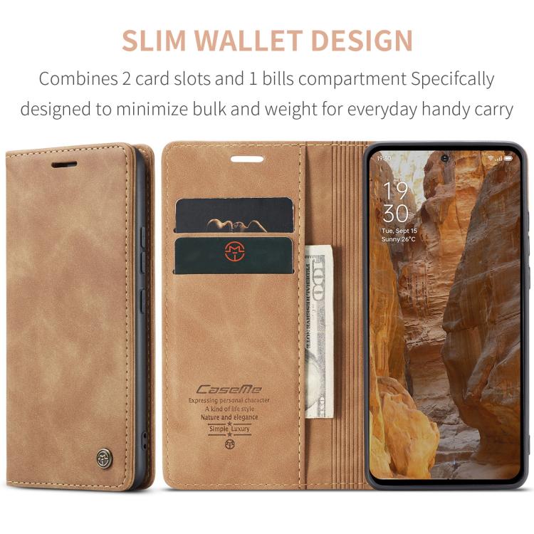 For OPPO Reno12 Pro 5G Global CaseMe 013 Multifunctional Horizontal Flip Leather Phone Case(Brown) - OPPO Cases by CaseMe | Online Shopping UK | buy2fix