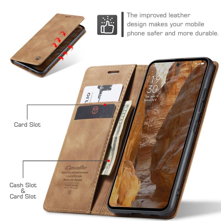 For OPPO Reno12 Pro 5G Global CaseMe 013 Multifunctional Horizontal Flip Leather Phone Case(Brown) - OPPO Cases by CaseMe | Online Shopping UK | buy2fix