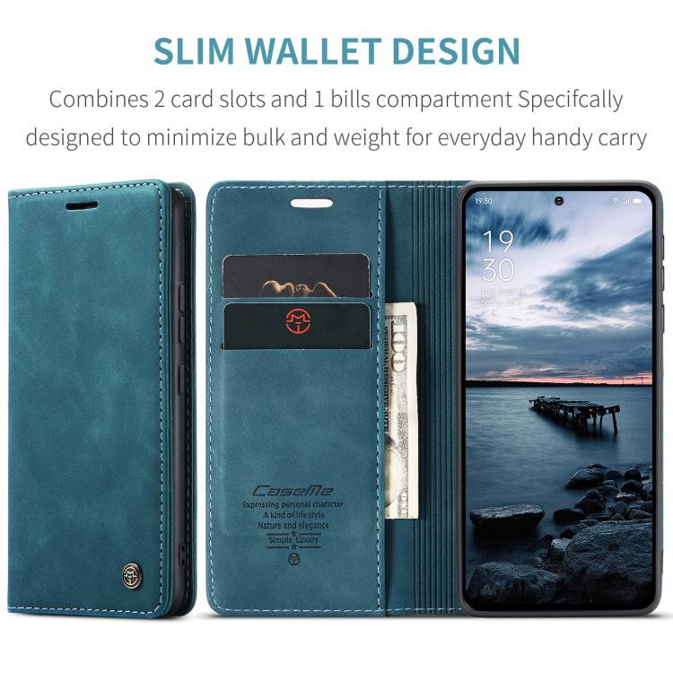 For OPPO Reno12 Pro 5G Global CaseMe 013 Multifunctional Horizontal Flip Leather Phone Case(Blue) - OPPO Cases by CaseMe | Online Shopping UK | buy2fix