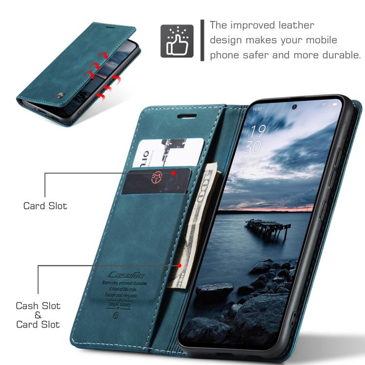 For OPPO Reno12 Pro 5G Global CaseMe 013 Multifunctional Horizontal Flip Leather Phone Case(Blue) - OPPO Cases by CaseMe | Online Shopping UK | buy2fix