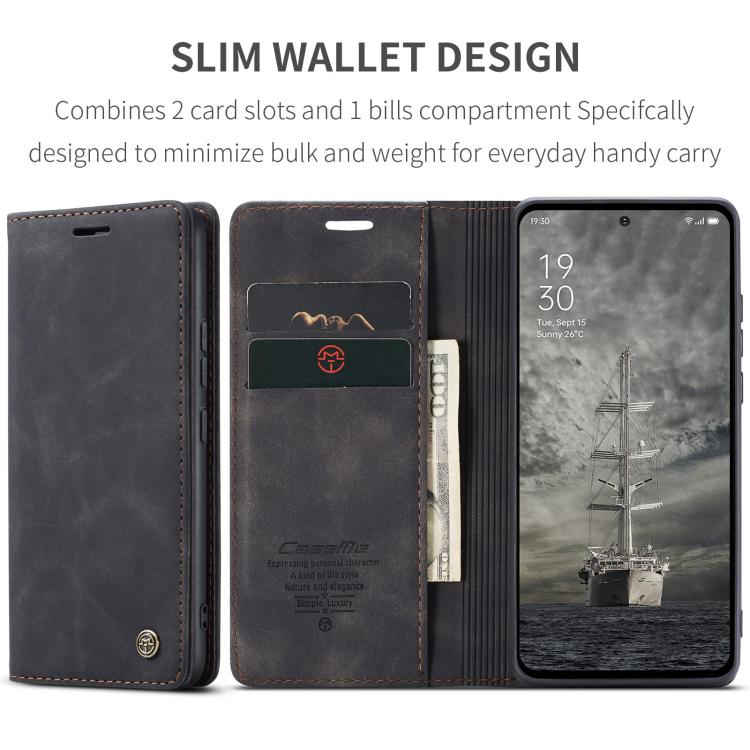 For OPPO Reno12 Pro 5G Global CaseMe 013 Multifunctional Horizontal Flip Leather Phone Case(Black) - OPPO Cases by CaseMe | Online Shopping UK | buy2fix
