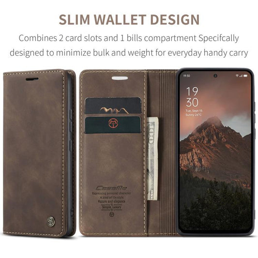 For OPPO Reno12 F /12 FS 5G CaseMe 013 Multifunctional Horizontal Flip Leather Phone Case(Coffee) by CaseMe