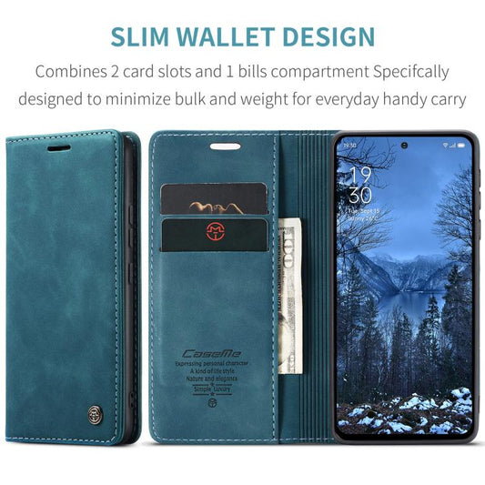 For OPPO Reno12 F /12 FS 5G CaseMe 013 Multifunctional Horizontal Flip Leather Phone Case(Blue) - OPPO Cases by CaseMe | Online Shopping UK | buy2fix