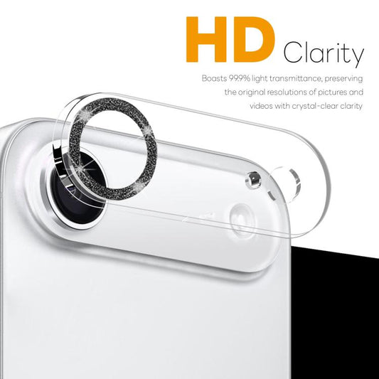 For iPhone Air NORTHJO Camera Lens Protector Glitter Ring 3D Tempered Glass Film(Black) - iPhone Air Tempered Glass by NORTHJO | Online Shopping UK | buy2fix