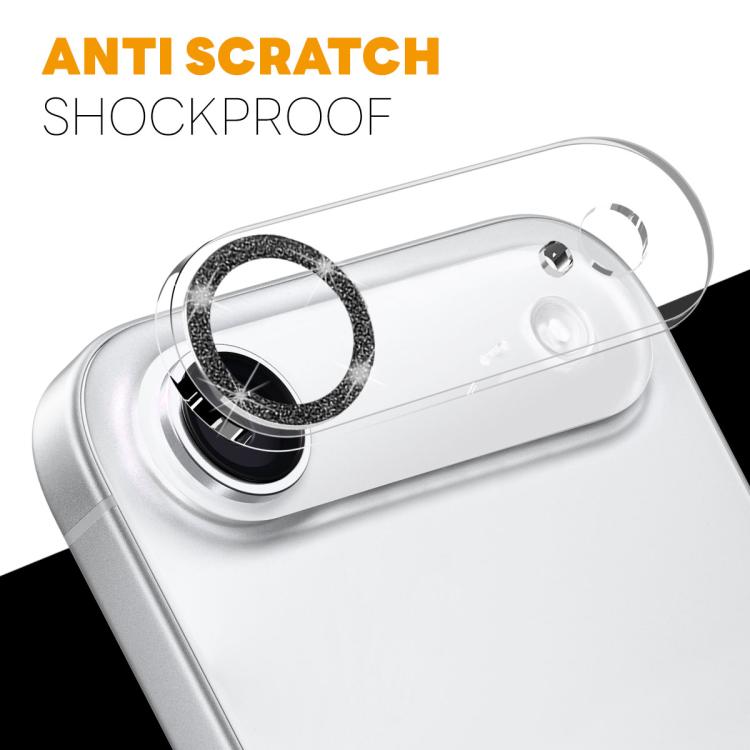 For iPhone Air NORTHJO Camera Lens Protector Glitter Ring 3D Tempered Glass Film(Black) - iPhone Air Tempered Glass by NORTHJO | Online Shopping UK | buy2fix