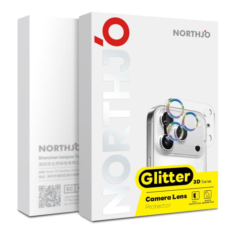 For iPhone Air NORTHJO Camera Lens Protector Glitter Ring 3D Tempered Glass Film(Colorful) - iPhone Air Tempered Glass by NORTHJO | Online Shopping UK | buy2fix