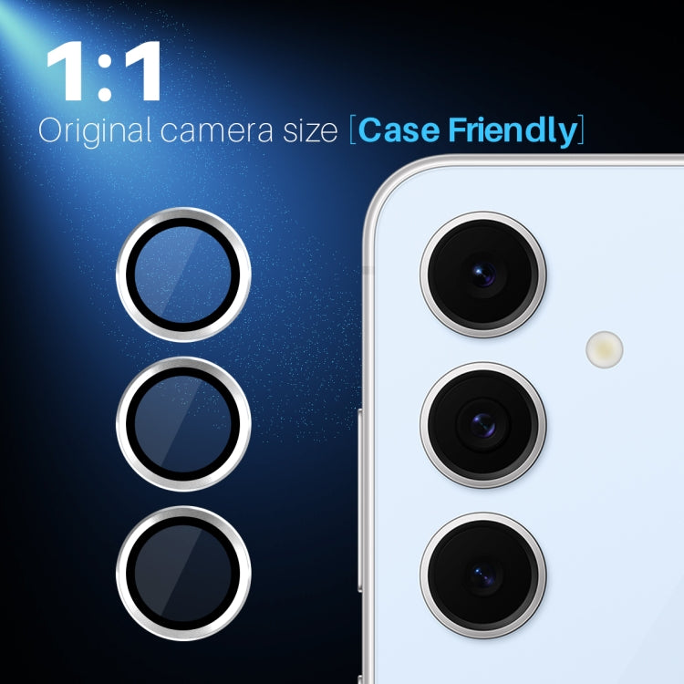 For Samsung Galaxy S24 FE 5G NORTHJO Camera Lens Protector CD Metal Ring Tempered Glass Film(Silver) - Galaxy S24 FE 5G Tempered Glass by NORTHJO | Online Shopping UK | buy2fix