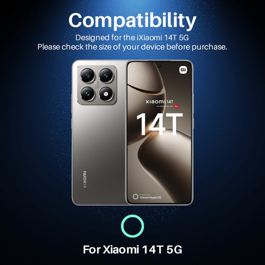 For Xiaomi 14T 5G NORTHJO Camera Lens Protector CD Metal Ring Tempered Glass Film(Silver) - by NORTHJO | Online Shopping UK | buy2fix