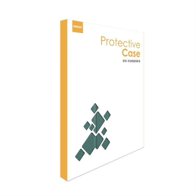 For Samsung Galaxy Tab S10 Ultra / S9 Ultra ENKAY Tri-fold Custer Texture Plastic Leather Smart Tablet Case with Pen Slot(Dark Green) by ENKAY