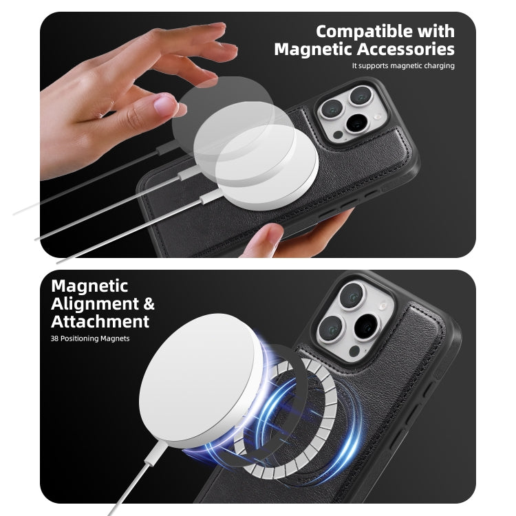 For iPhone 14 Plus Shield Multi-functional MagSafe Card Bag Phone Case(Black) - iPhone 14 Plus Cases by buy2fix | Online Shopping UK | buy2fix