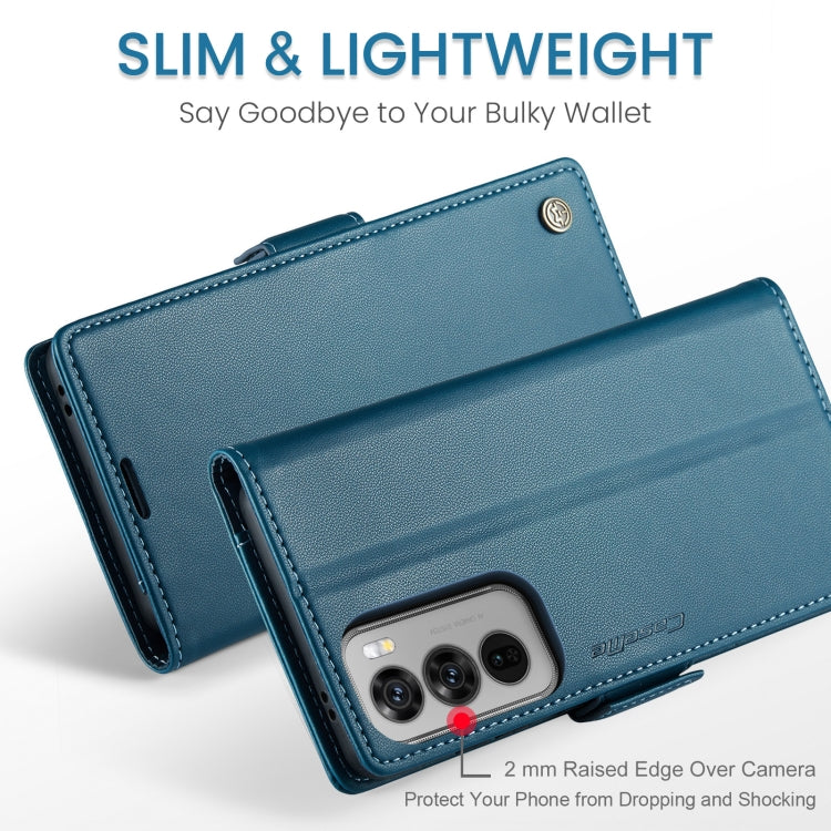 For OPPO Reno12 5G Global CaseMe 023 Butterfly Buckle Litchi Texture RFID Anti-theft Leather Phone Case(Blue) - OPPO Cases by CaseMe | Online Shopping UK | buy2fix