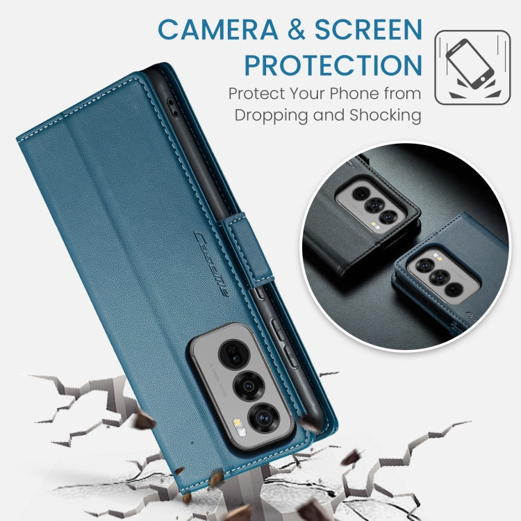 For OPPO Reno12 5G Global CaseMe 023 Butterfly Buckle Litchi Texture RFID Anti-theft Leather Phone Case(Blue) - OPPO Cases by CaseMe | Online Shopping UK | buy2fix