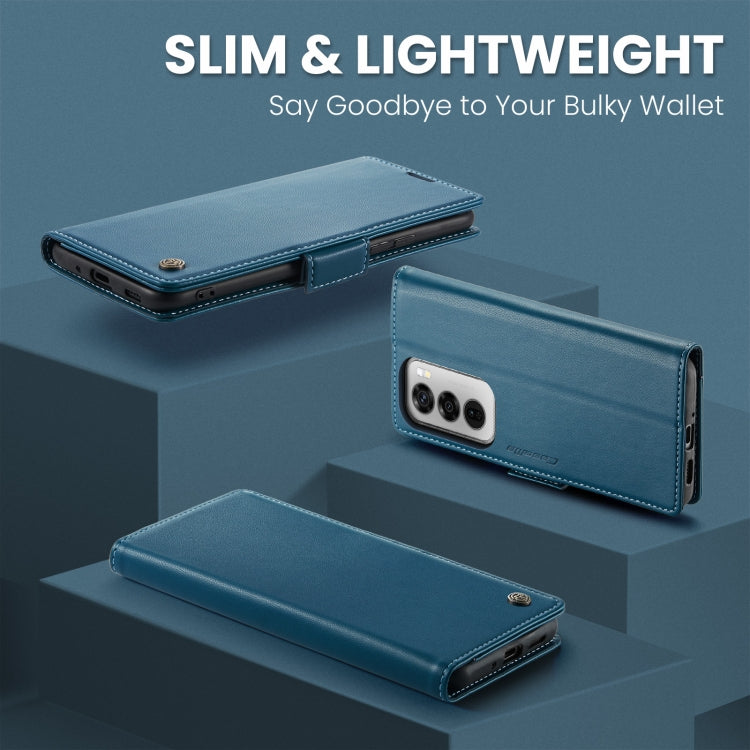 For OPPO Reno12 5G Global CaseMe 023 Butterfly Buckle Litchi Texture RFID Anti-theft Leather Phone Case(Blue) - OPPO Cases by CaseMe | Online Shopping UK | buy2fix