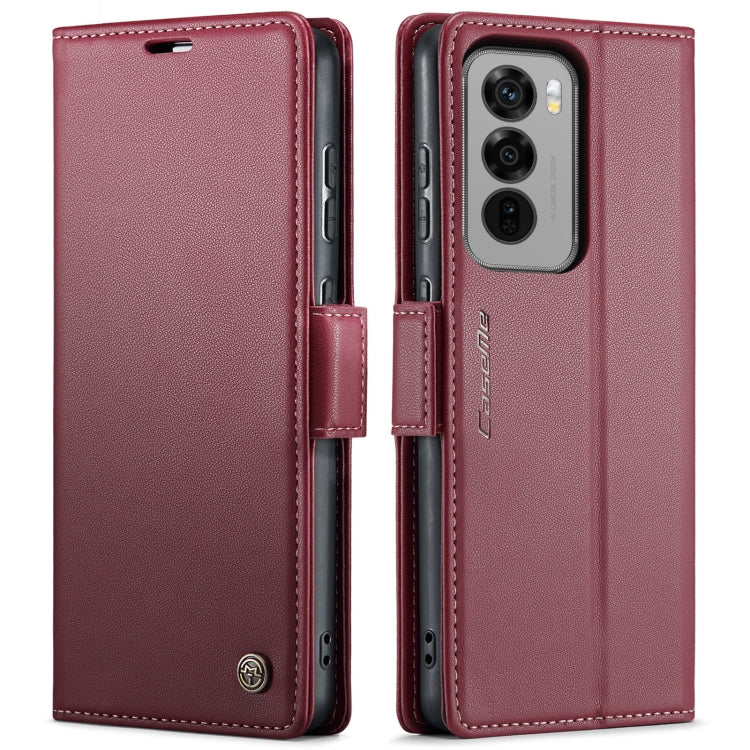 For OPPO Reno12 Pro 5G Global CaseMe 023 Butterfly Buckle Litchi Texture RFID Anti-theft Leather Phone Case(Red) - OPPO Cases by CaseMe | Online Shopping UK | buy2fix