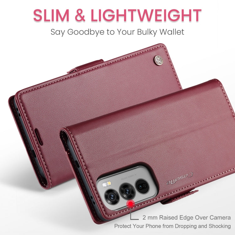 For OPPO Reno12 Pro 5G Global CaseMe 023 Butterfly Buckle Litchi Texture RFID Anti-theft Leather Phone Case(Red) - OPPO Cases by CaseMe | Online Shopping UK | buy2fix