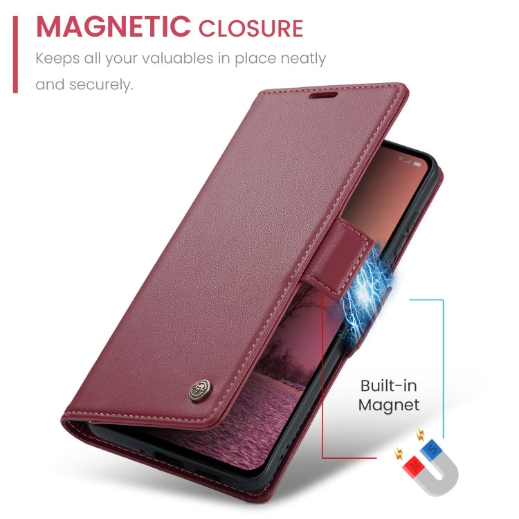 For OPPO Reno12 Pro 5G Global CaseMe 023 Butterfly Buckle Litchi Texture RFID Anti-theft Leather Phone Case(Red) - OPPO Cases by CaseMe | Online Shopping UK | buy2fix
