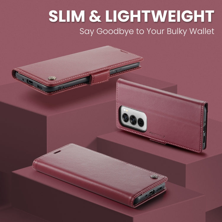 For OPPO Reno12 Pro 5G Global CaseMe 023 Butterfly Buckle Litchi Texture RFID Anti-theft Leather Phone Case(Red) - OPPO Cases by CaseMe | Online Shopping UK | buy2fix