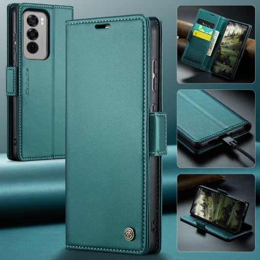 For OPPO Reno12 Pro 5G Global CaseMe 023 Butterfly Buckle Litchi Texture RFID Anti-theft Leather Phone Case(Green) by CaseMe