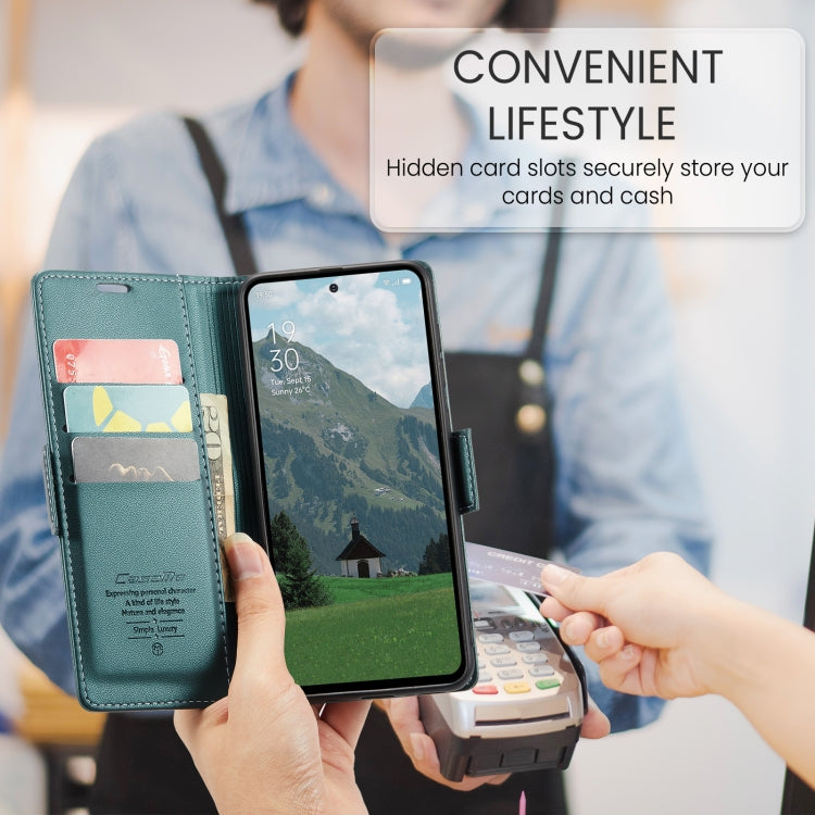 For OPPO Reno12 F /12 FS 5G CaseMe 023 Butterfly Buckle Litchi Texture RFID Anti-theft Leather Phone Case(Green) - OPPO Cases by CaseMe | Online Shopping UK | buy2fix