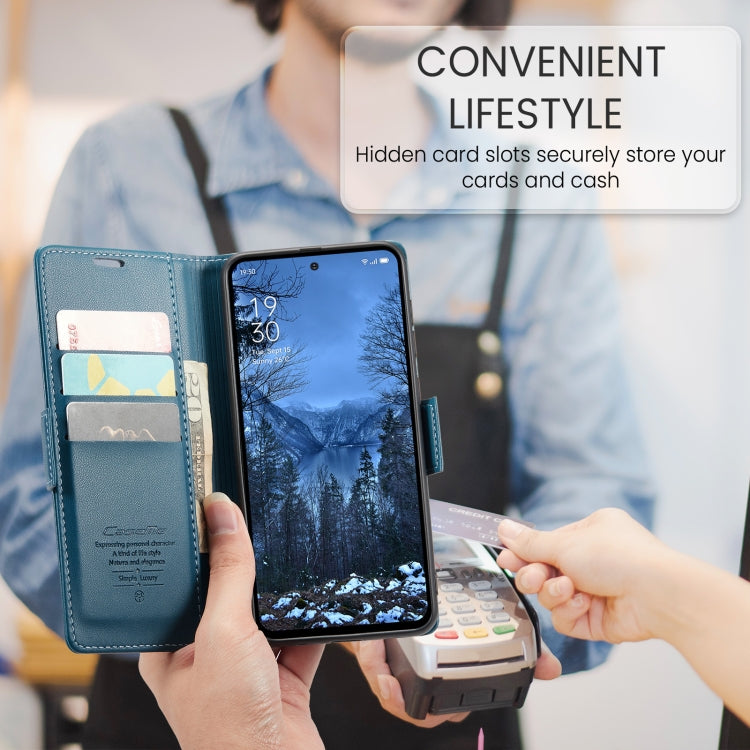 For OPPO Reno12 F /12 FS 5G CaseMe 023 Butterfly Buckle Litchi Texture RFID Anti-theft Leather Phone Case(Blue) by CaseMe