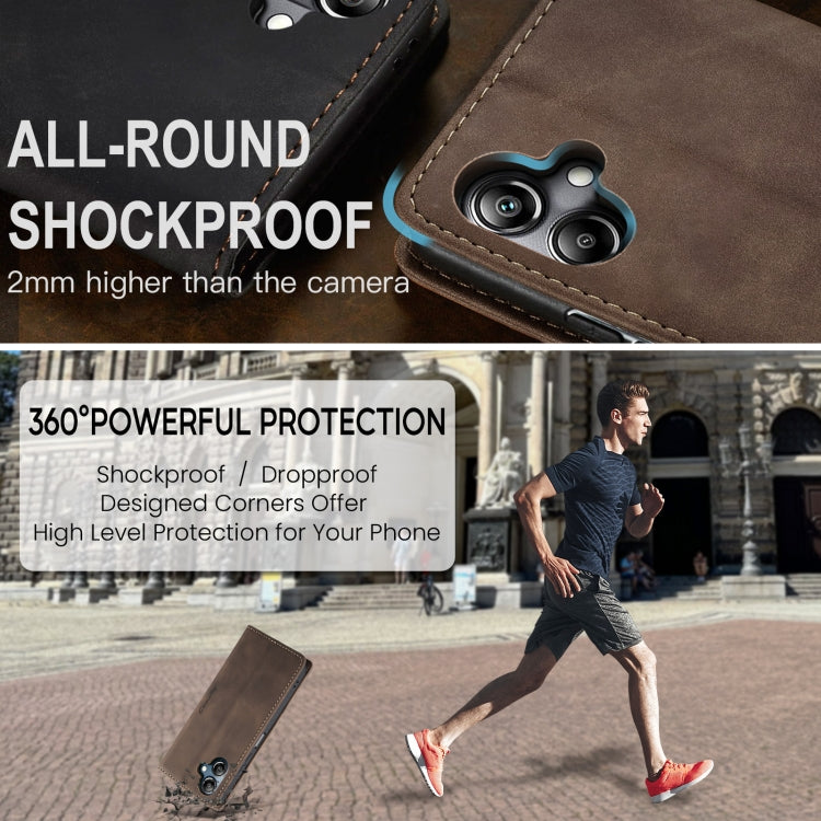 For Samsung Galaxy A07 / A06 CaseMe 013 Multifunctional Horizontal Flip Leather Phone Case(Coffee) by CaseMe