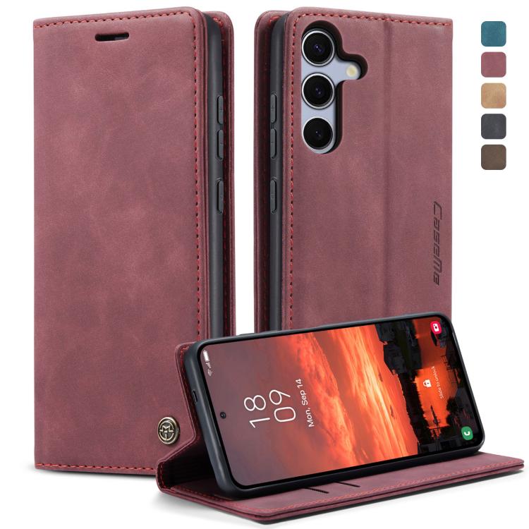 For Samsung Galaxy S25+ 5G CaseMe 013 Multifunctional Horizontal Flip Leather Phone Case(Red) - Galaxy S25+ 5G Cases by CaseMe | Online Shopping UK | buy2fix