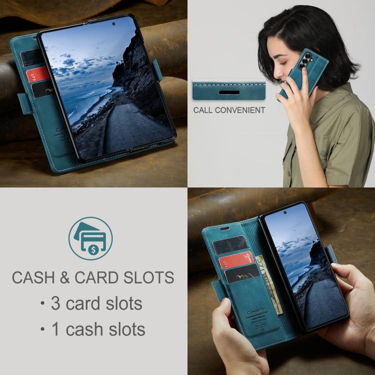 For Samsung Galaxy Z Fold7 CaseMe 013 Multifunctional Horizontal Flip Leather Phone Case(Blue) - Galaxy Z Fold7 5G Cases by CaseMe | Online Shopping UK | buy2fix