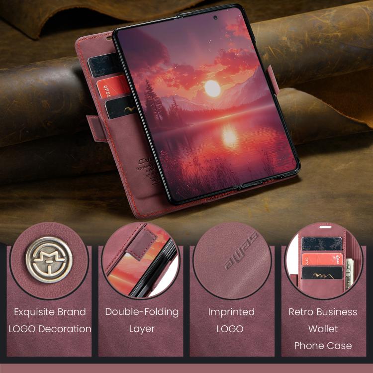 For Samsung Galaxy Z Fold7 CaseMe 013 Multifunctional Horizontal Flip Leather Phone Case(Red) - Galaxy Z Fold7 5G Cases by CaseMe | Online Shopping UK | buy2fix