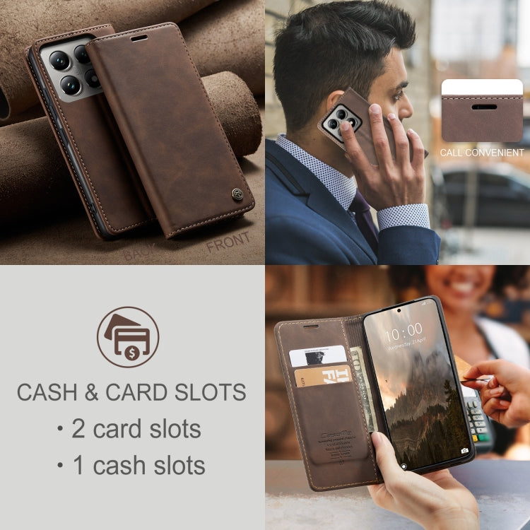 For Xiaomi 14T Pro CaseMe 013 Multifunctional Horizontal Flip Leather Phone Case(Coffee) - Xiaomi Cases by CaseMe | Online Shopping UK | buy2fix