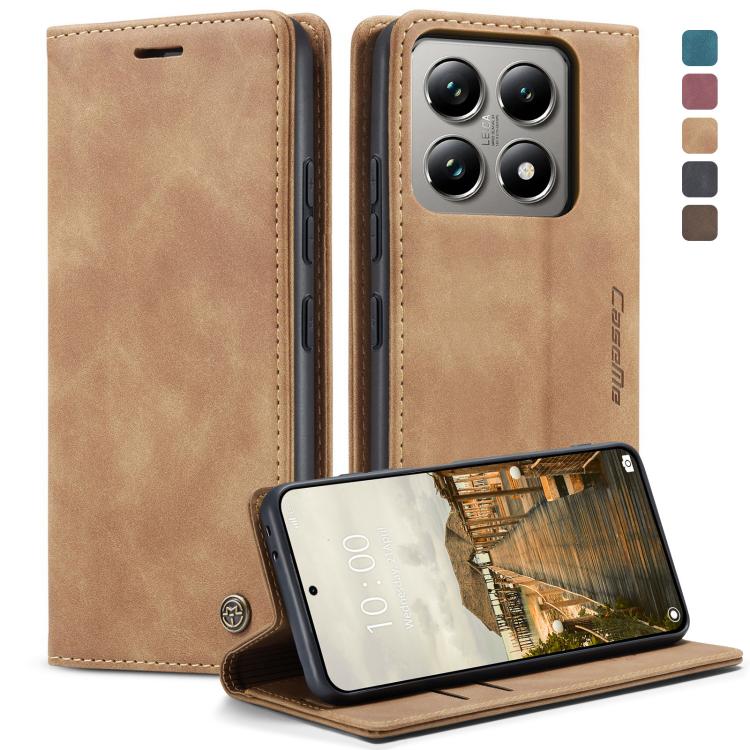 For Xiaomi 14T Pro CaseMe 013 Multifunctional Horizontal Flip Leather Phone Case(Brown) - Xiaomi Cases by CaseMe | Online Shopping UK | buy2fix