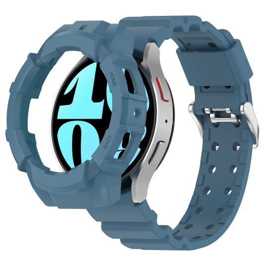 For Samsung Galaxy Watch 7 40mm Armor Silicone Watch Band with Watch Case Set(Blue) by buy2fix
