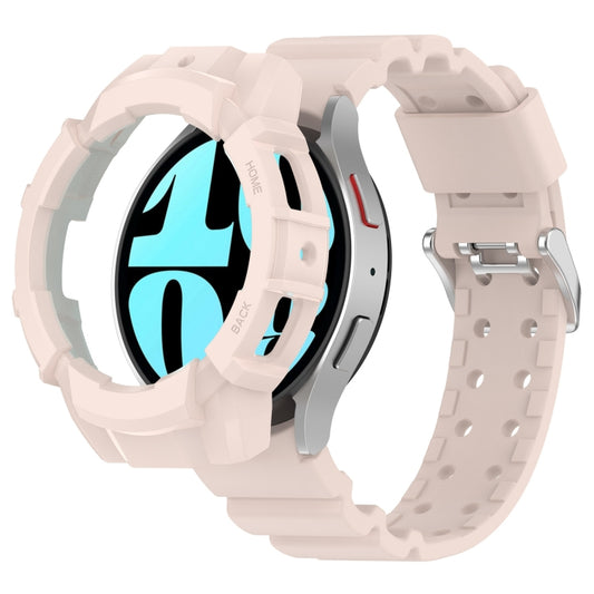 For Samsung Galaxy Watch 7 40mm Armor Silicone Watch Band with Watch Case Set(Pink) by buy2fix